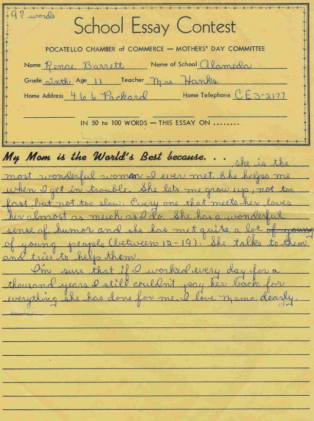 World's Best Mother Essay Contest